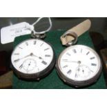 A gent's silver cased pocket watch with separate s