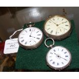 Three gent's silver cased pocket watches