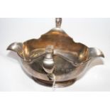 A silver two handled sauce boat - 11 ounces