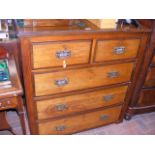 Antique chest of two short and three long drawers