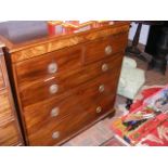 Antique mahogany chest of two short and three long