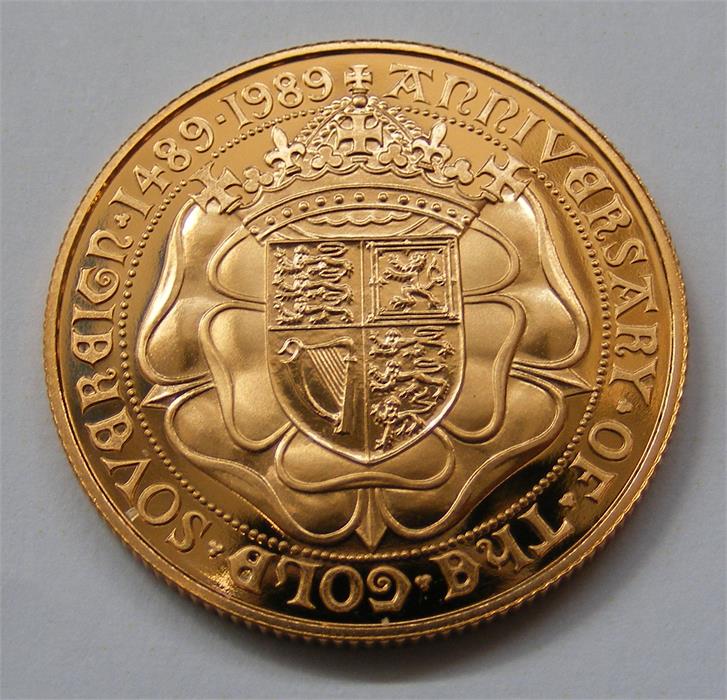 A 500th Anniversary 1489 - 1989 gold proof soverei - Image 6 of 10