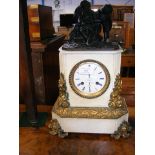 French mantel clock with figural mount - 40cm high