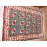 Middle Eastern style rug with geometric border - 1