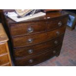 A 19th century mahogany bow front chest of drawers