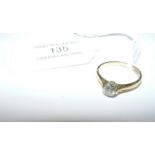 A diamond Solitaire ring in 18ct gold setting