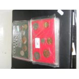 Collectable coin sets, together with a folder