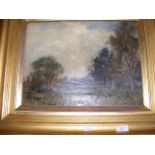 A 19th century oil on canvas - country scene - in