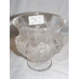 An old Lalique frosted glass bird vase - 12cm high