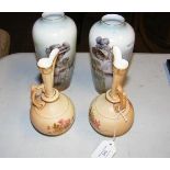 Pair of blush ivory Royal Worcester vases, togethe