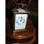 A 12cm high brass cased carriage clock