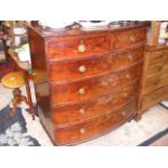 A 19th century mahogany bow front chest of drawers