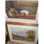 Water-colour of two Spaniels, together with one ot