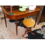 Antique hall table with cross banded top