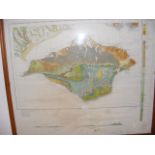 An Isle of Wight Geological Map - framed and glaze