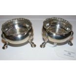 A pair of Georgian silver table salts by David Hen