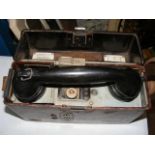 A German Bakelite field telephone