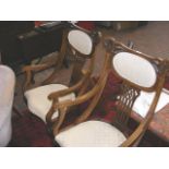 Pair of Edwardian easy chairs with cabriole front