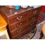 Antique country chest of two short and three long