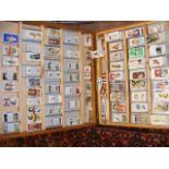 A two section cigarette card display unit, holding