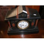 Victorian slate and marble mantel clock