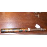 A George IV hand painted truncheon - 39cm long