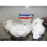 Selection of Belleek china, including jugs, etc.