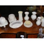 Collection of Belleek china, including vases