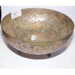 An 18cm diameter white metal Indian bowl