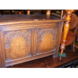 Small oak blanket chest, together with a folding c