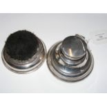 A silver inkwell in capstan form, together with on