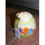 Clarice Cliff "Crocus" pattern preserve pot and co