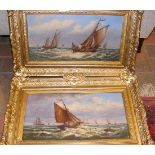 J WEBB - pair of marine - oils on canvas - off Jer