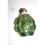 A Peking glass overlay snuff bottle - brass spoon