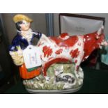 Antique Staffordshire cow creamer