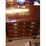 Antique fall front bureau with fitted interior and