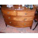 A 19th century mahogany bow front chest of drawers