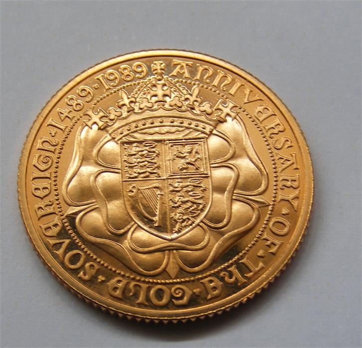 A 500th Anniversary 1489 - 1989 gold proof soverei - Image 8 of 10