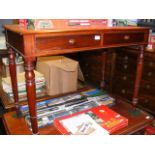 A Victorian mahogany side table with two drawers t