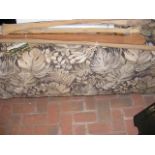 Large padded blanket chest upholstered in tapestry