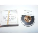 A 22ct commemorative gold sovereign coin