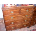 Antique mahogany chest of two short and three long