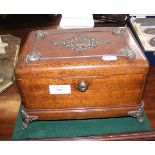 A 24cm antique box with fitted interior