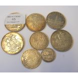1889 silver crown, together with others