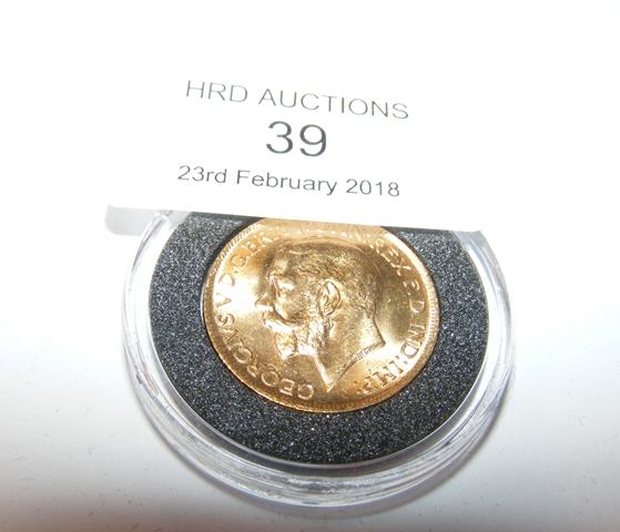 1913 gold sovereign coin
