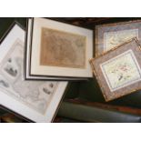 Antique maps of France, Ireland, together with sil