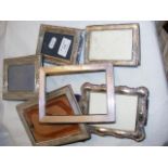 Selection of silver photo frames