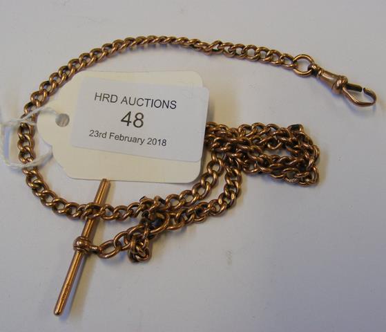 A 9ct gold watch chain - 27g total