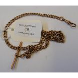 A 9ct gold watch chain - 27g total