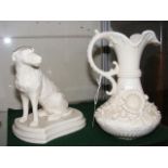 A Belleek Limited Edition dog ornament, together w